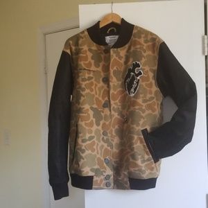 Men's Burton Heritage camo varsity jacket